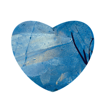 Blue Heart Shaped Gemstone PNG Image