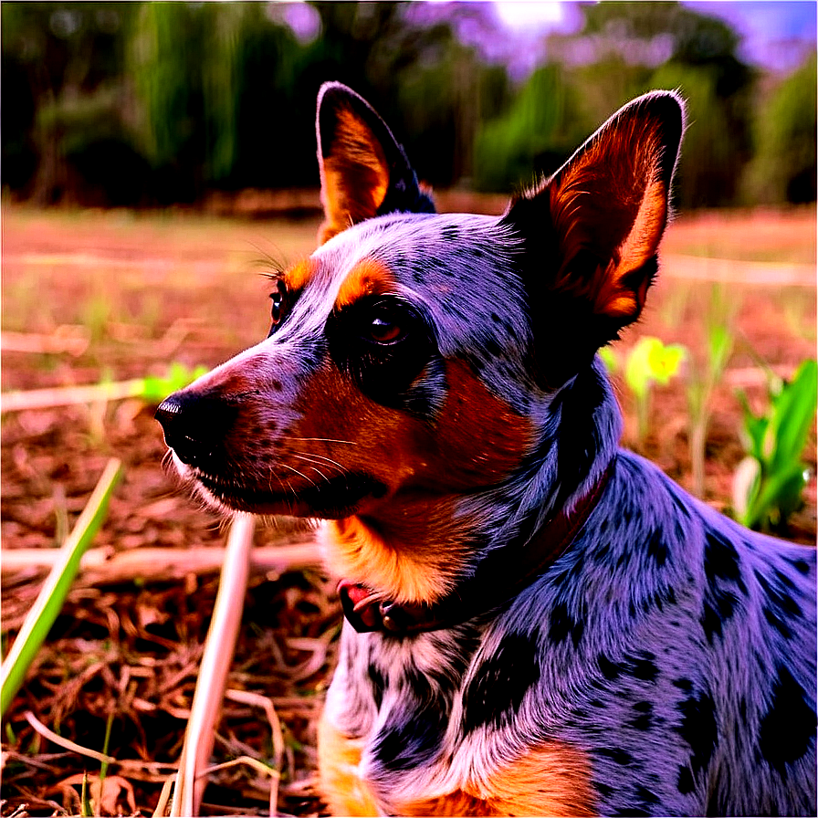 Blue Heeler On Farm Png Mxs PNG Image