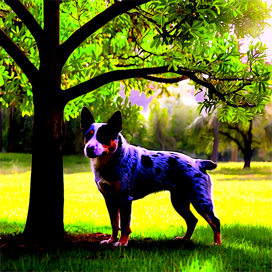 Blue Heeler Under Tree Png 27 PNG Image