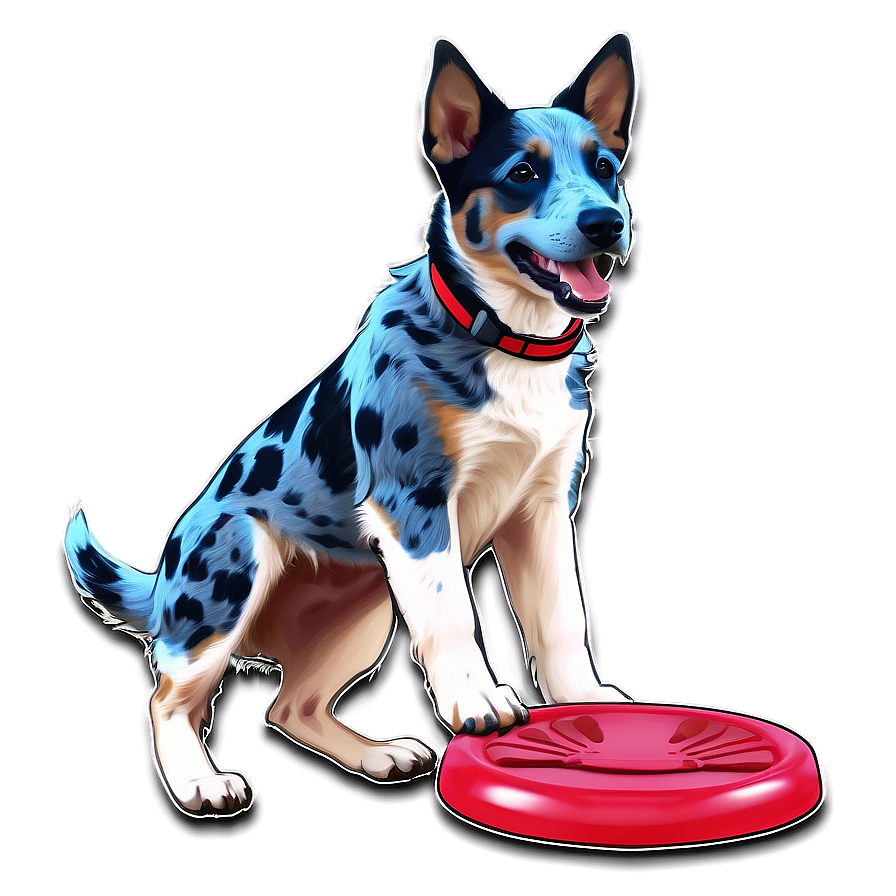 Blue Heeler With Frisbee Png 28 PNG Image