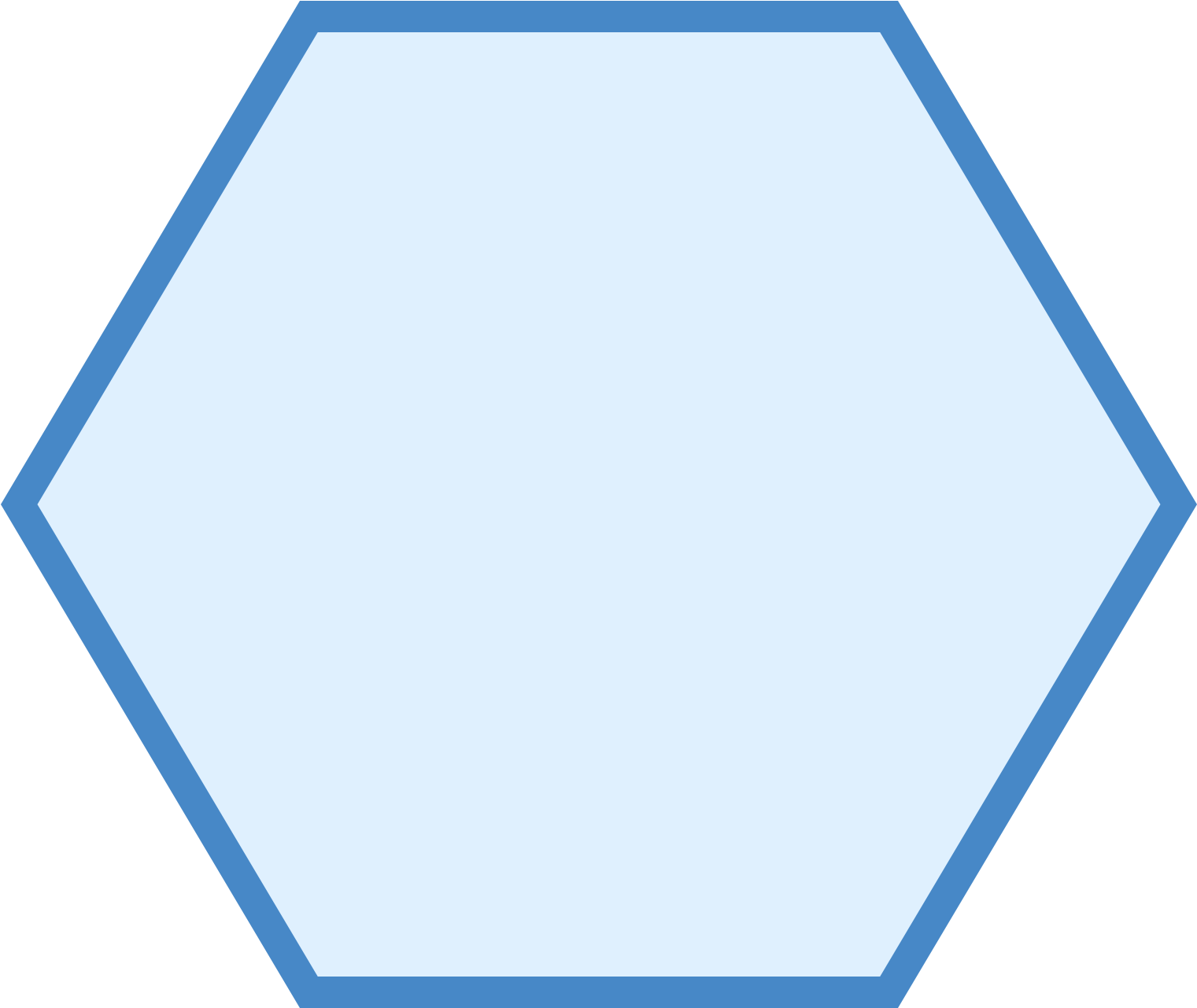 Blue Hexagon Shape PNG Image