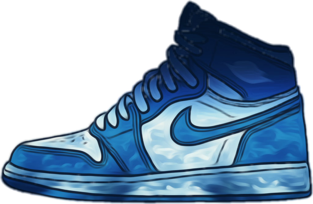 Blue High Top Sneaker Illustration PNG Image