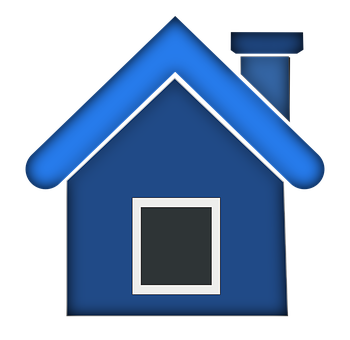 Blue House Icon PNG Image