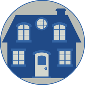 Blue House Icon PNG Image