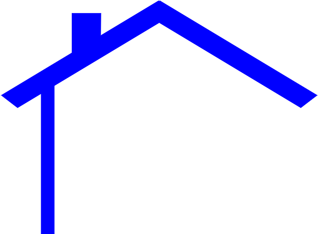 Blue House Outline Graphic PNG Image