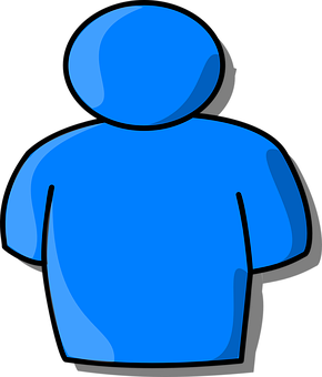 Blue Iconic Figure PNG Image