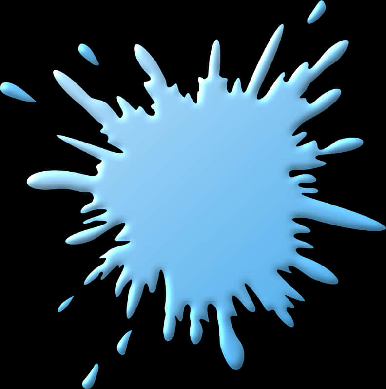 Blue Ink Splash Black Background PNG Image