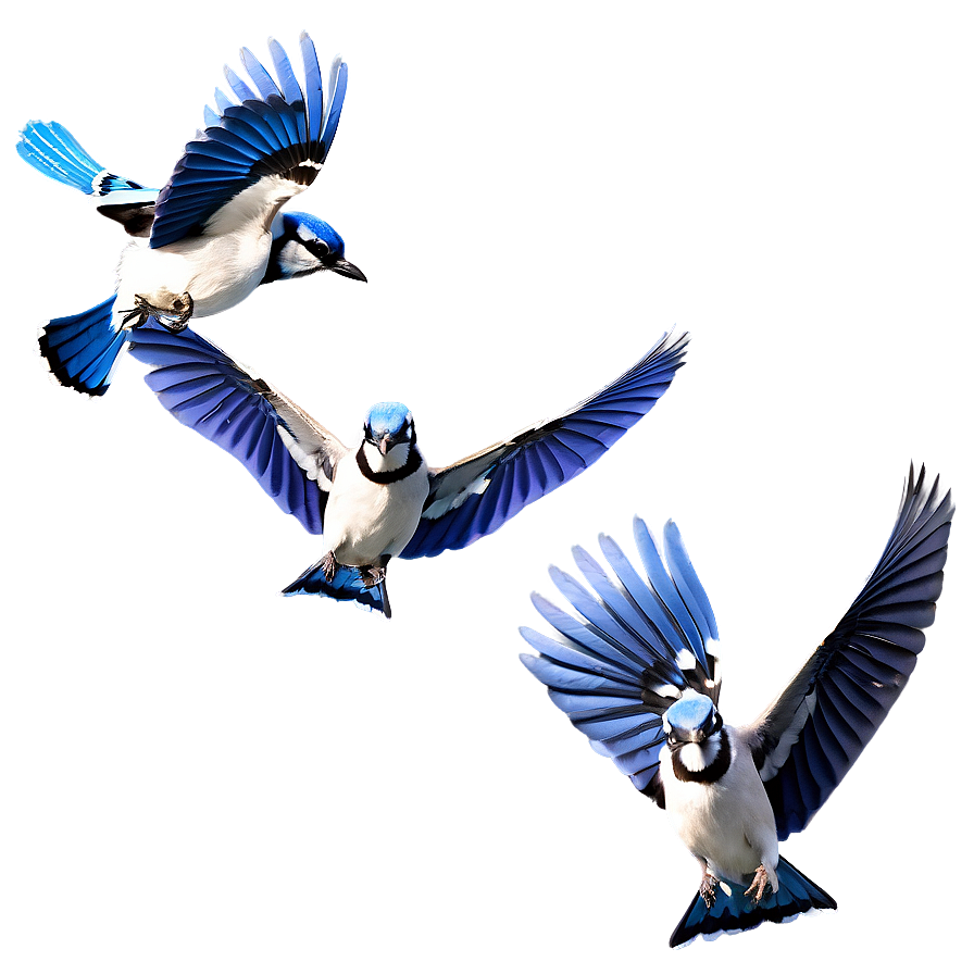 Blue Jay Flock In Sky Png Qht69 PNG Image