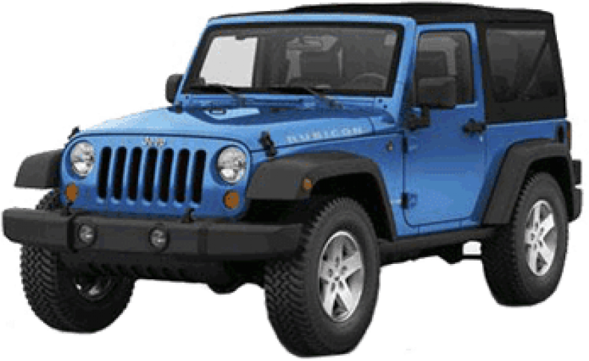 Blue Jeep Wrangler Rubicon PNG Image