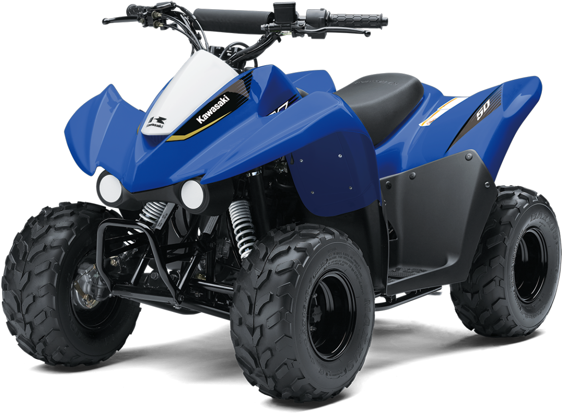 Blue Kawasaki A T V Isolated PNG Image