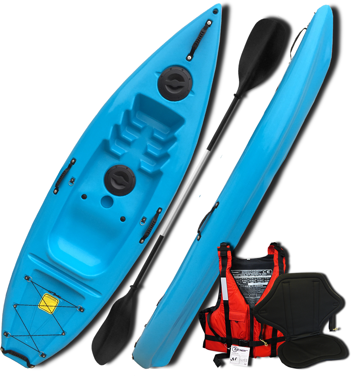 Blue Kayakand Gear Set PNG Image