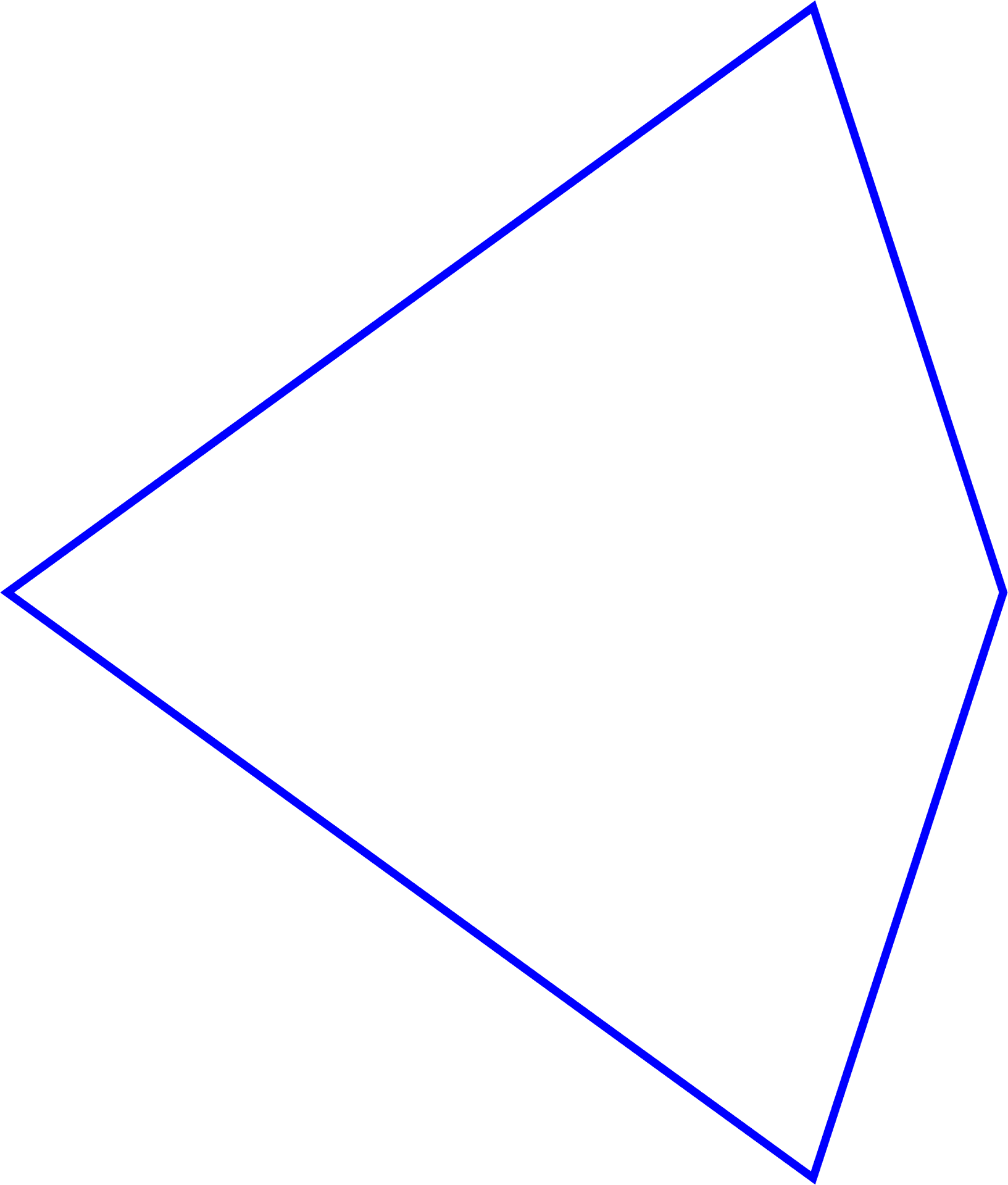 Blue Kite Outline Graphic PNG Image