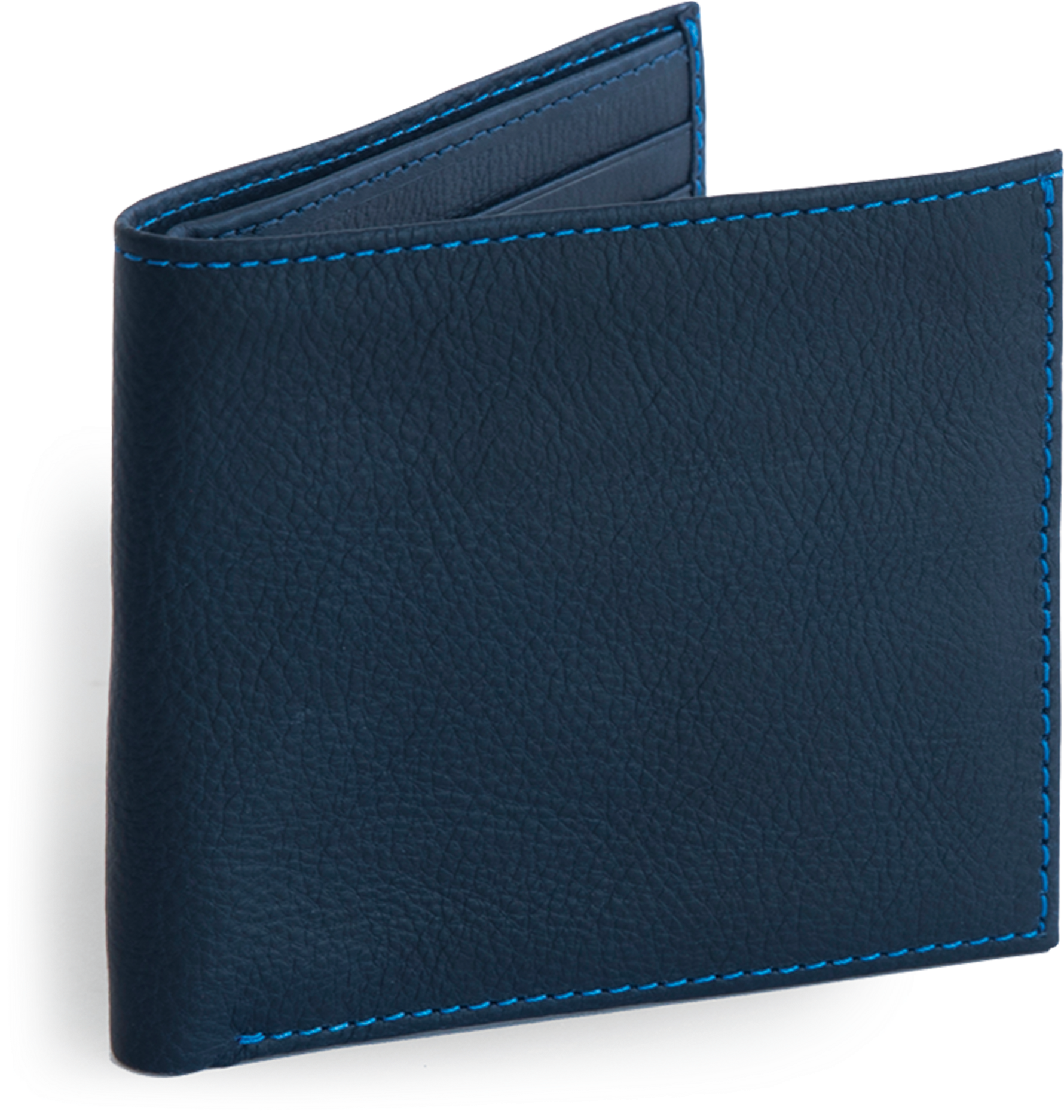 Blue Leather Wallet Blue Stitching PNG Image