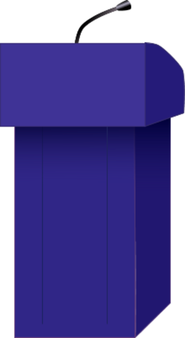 Blue Lecternwith Microphone PNG Image