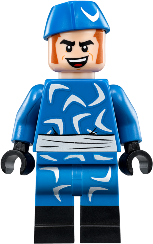 Blue Lego Figure Boomerang Pattern PNG Image