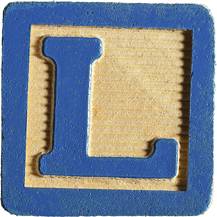 Blue Letter L Block PNG Image