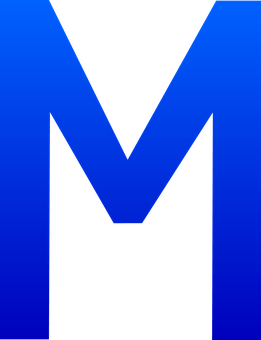 Blue Letter M Design PNG Image