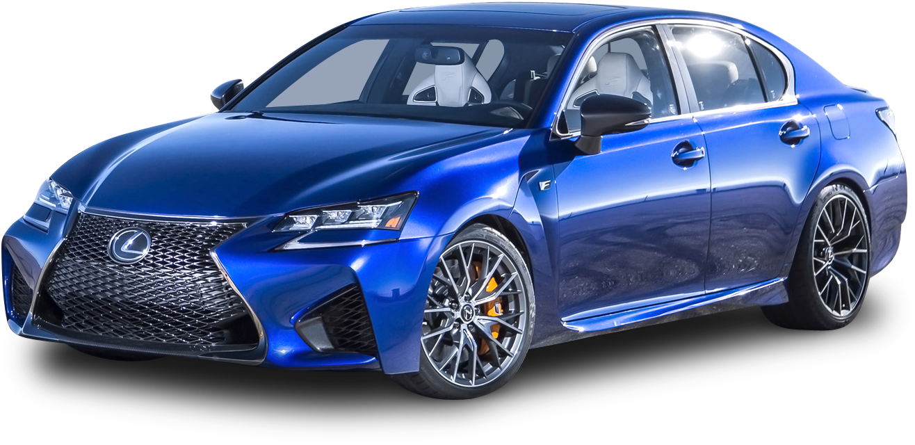 Blue Lexus Sedan Profile View PNG Image