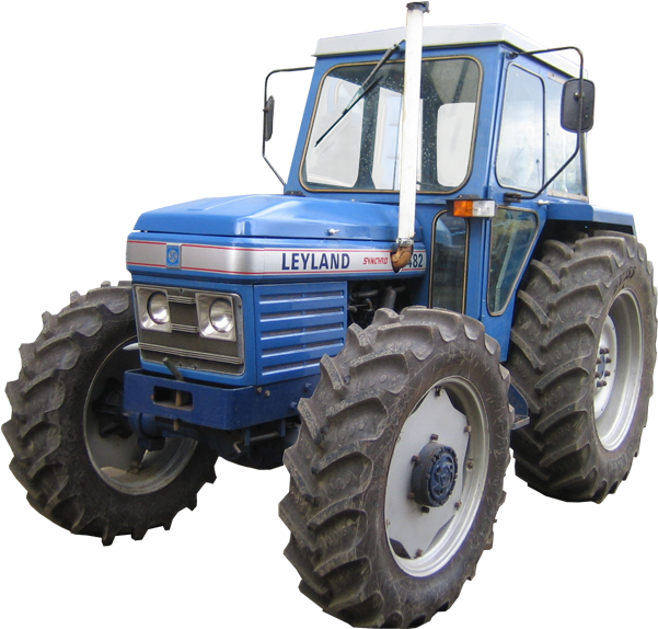 Blue Leyland Tractor Model PNG Image