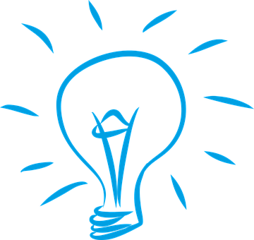 Blue Lightbulb Graphic PNG Image