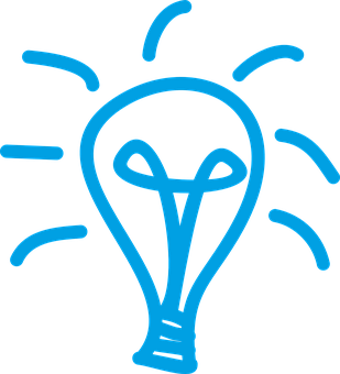 Blue Lightbulb Idea Icon PNG Image