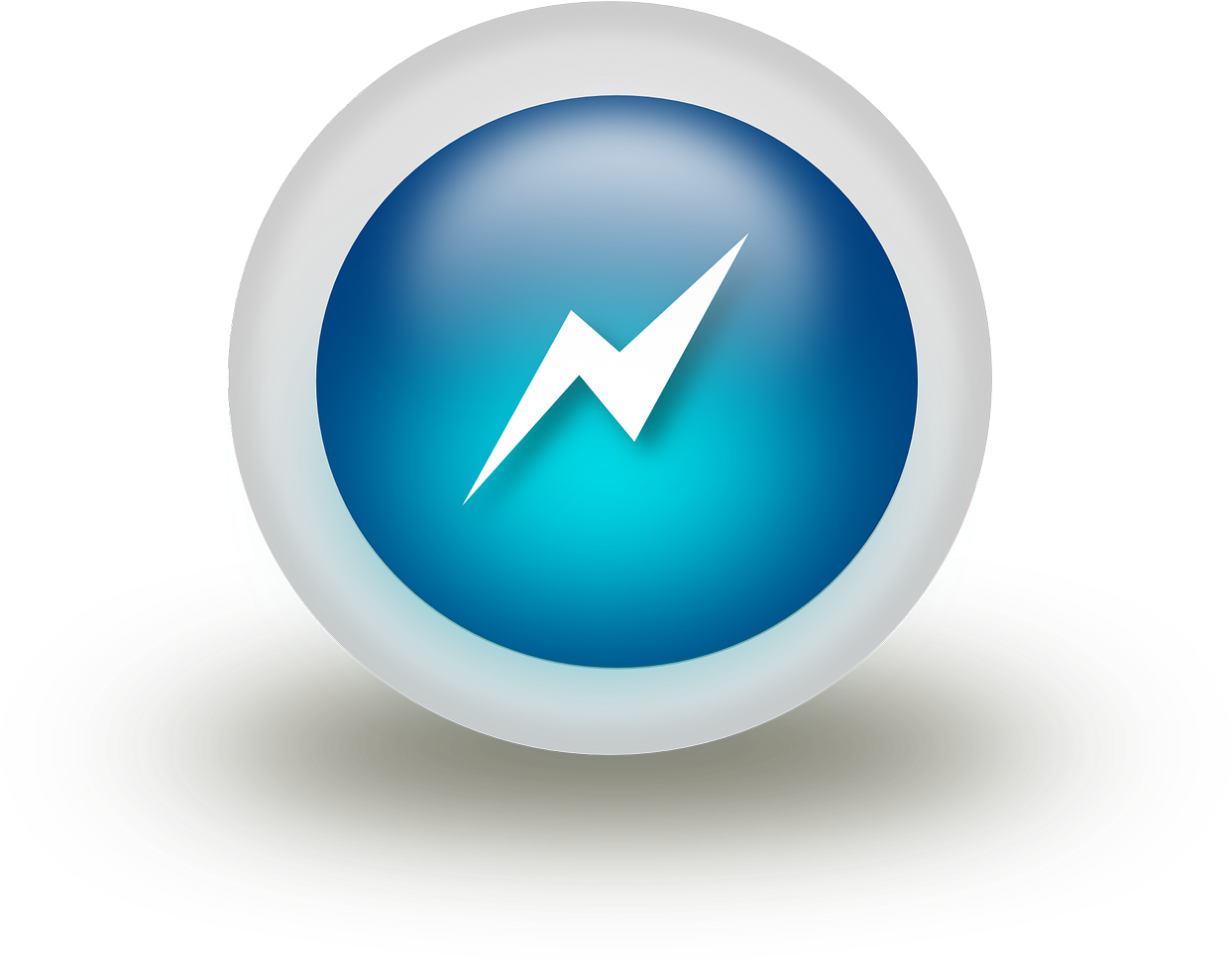 Blue Lightning Ball Icon PNG Image