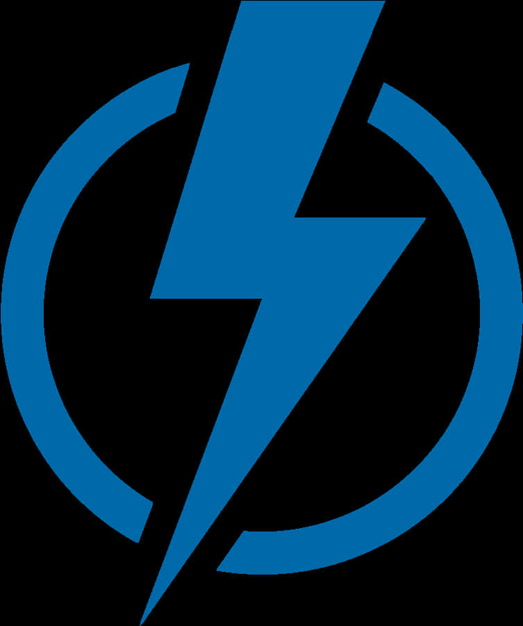 Blue Lightning Bolt Logo PNG Image