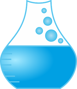 Blue Liquid Flask Vector PNG Image