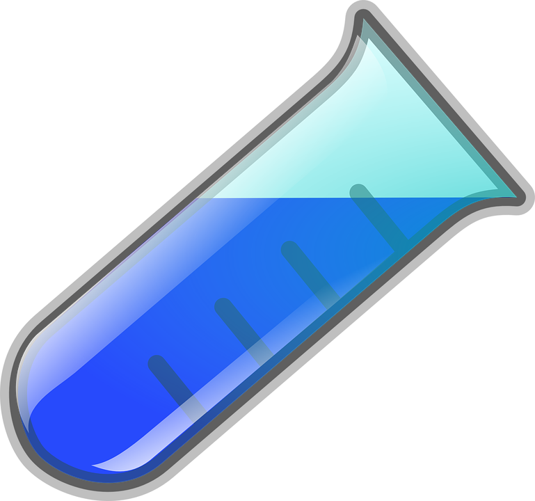 Blue Liquidin Test Tube Clipart PNG Image