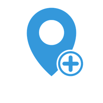 Blue Location Add Icon PNG Image