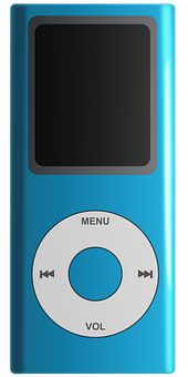 Blue M P3 Player Device PNG Image