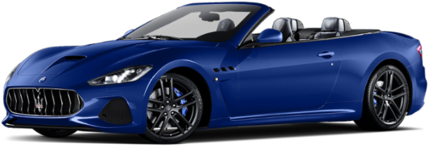 Blue Maserati Convertible Side View PNG Image