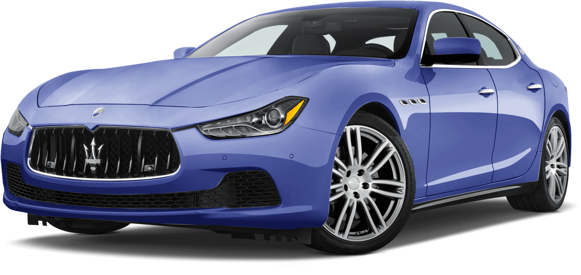 Blue Maserati Ghibli Side View PNG Image