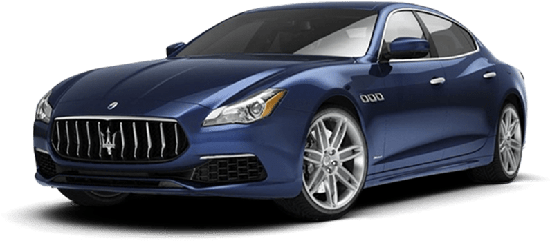 Blue Maserati Quattroporte Sedan PNG Image