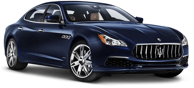 Blue Maserati Quattroporte Sedan PNG Image