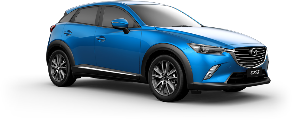 Blue Mazda C X3 Side View PNG Image