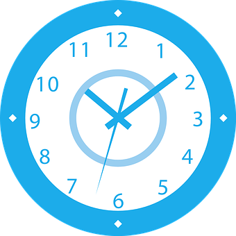 Blue Modern Wall Clock PNG Image