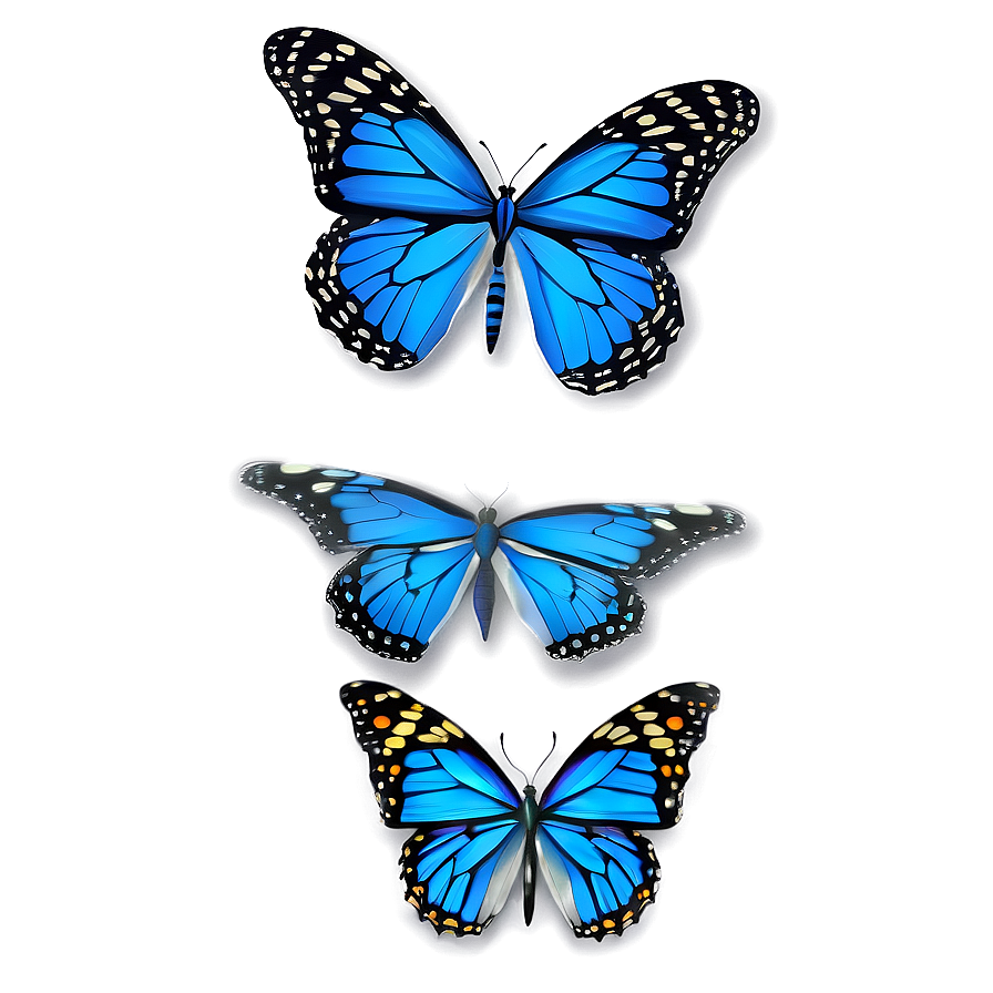 Blue Monarch Butterfly Design Png Bhu95 PNG Image