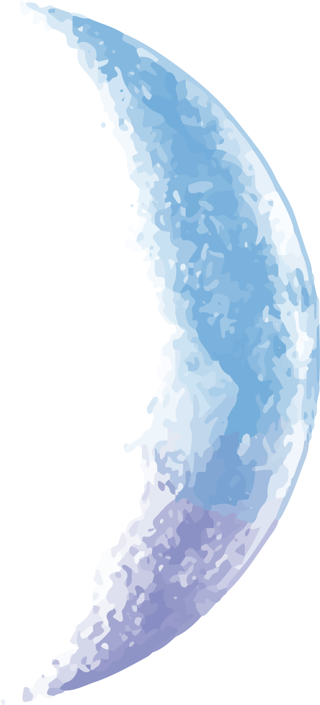 Blue Moon Crescent Illustration PNG Image