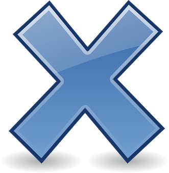 Blue Multiplication Symbol Icon PNG Image