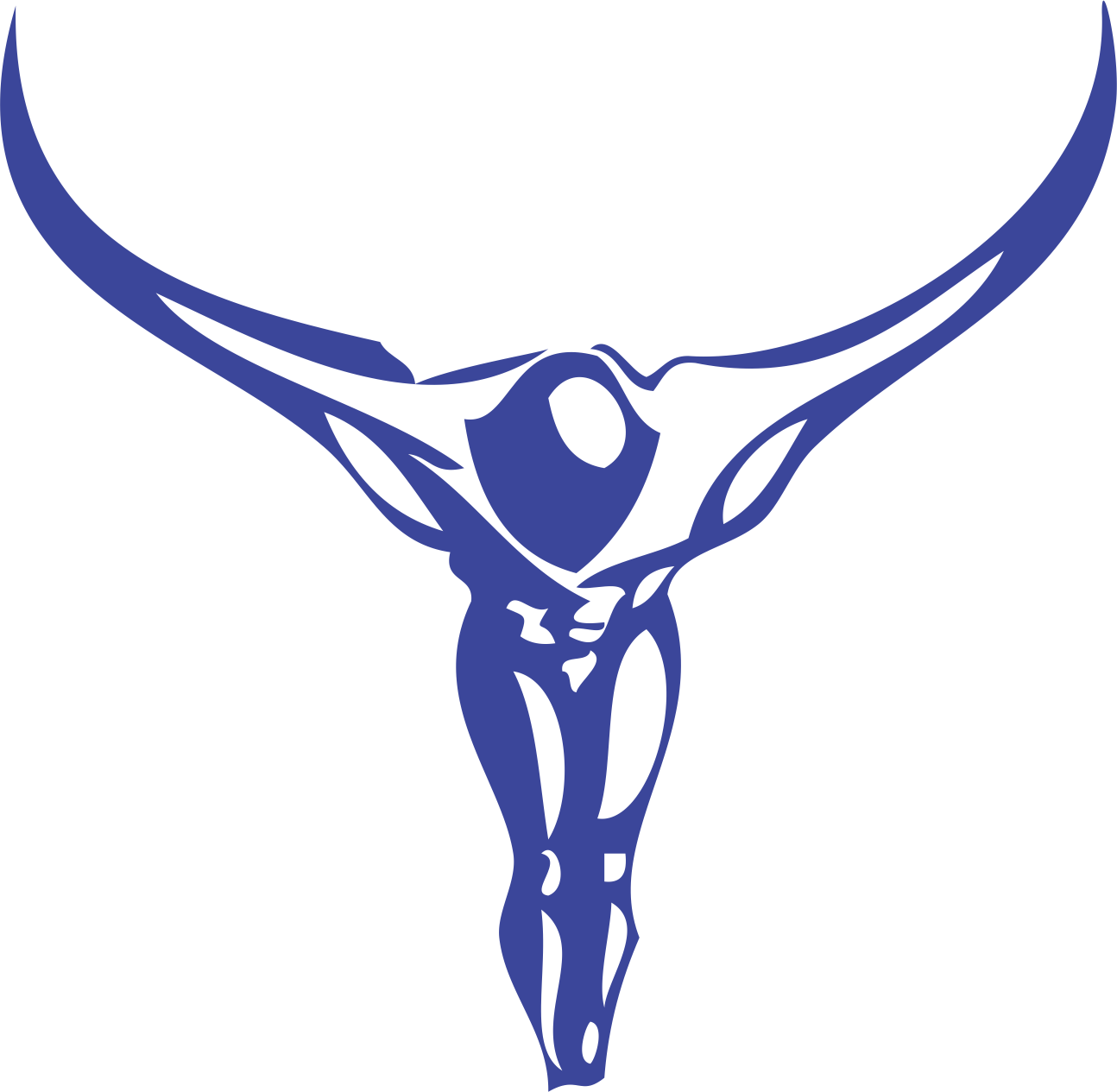 Blue Muscular Bull Logo PNG Image