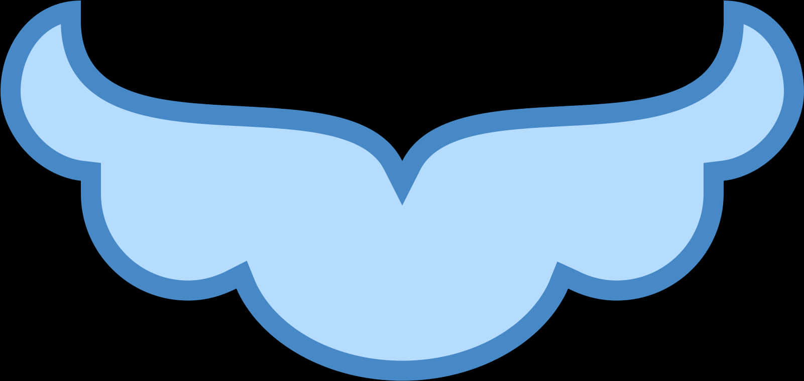 Blue Mustache Icon PNG Image