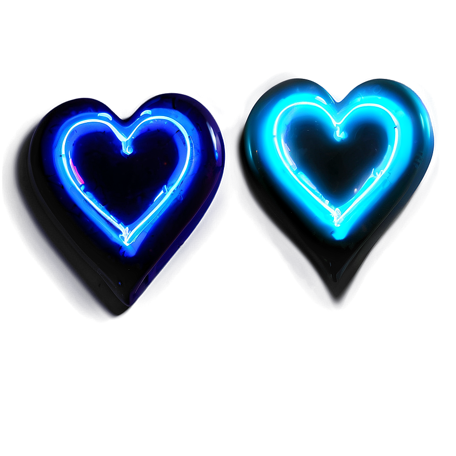 Blue Neon Heart Png Gdv PNG Image