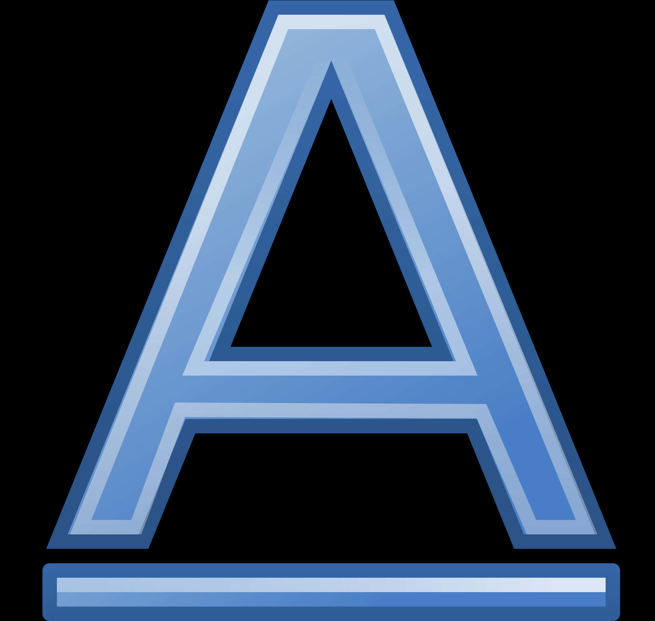 Blue Neon Letter A PNG Image