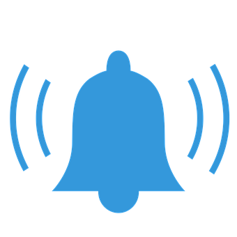 Blue Notification Bell Icon PNG Image