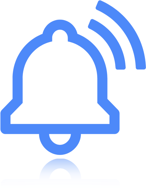 Blue Notification Bell Icon PNG Image