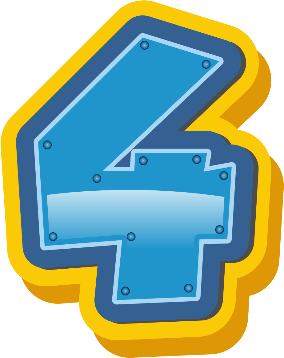 Blue Number4 Icon PNG Image