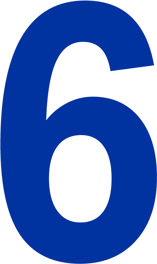 Blue Number6 Graphic PNG Image