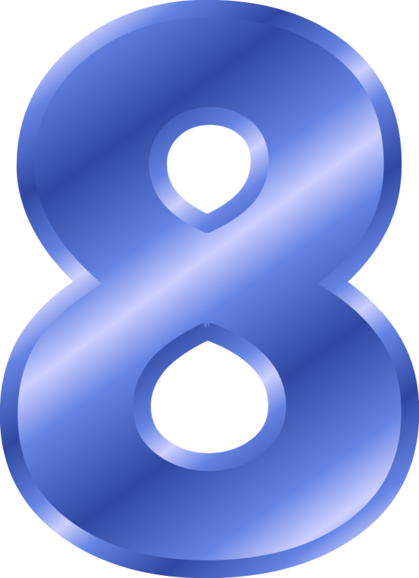 Blue Number8 Graphic PNG Image