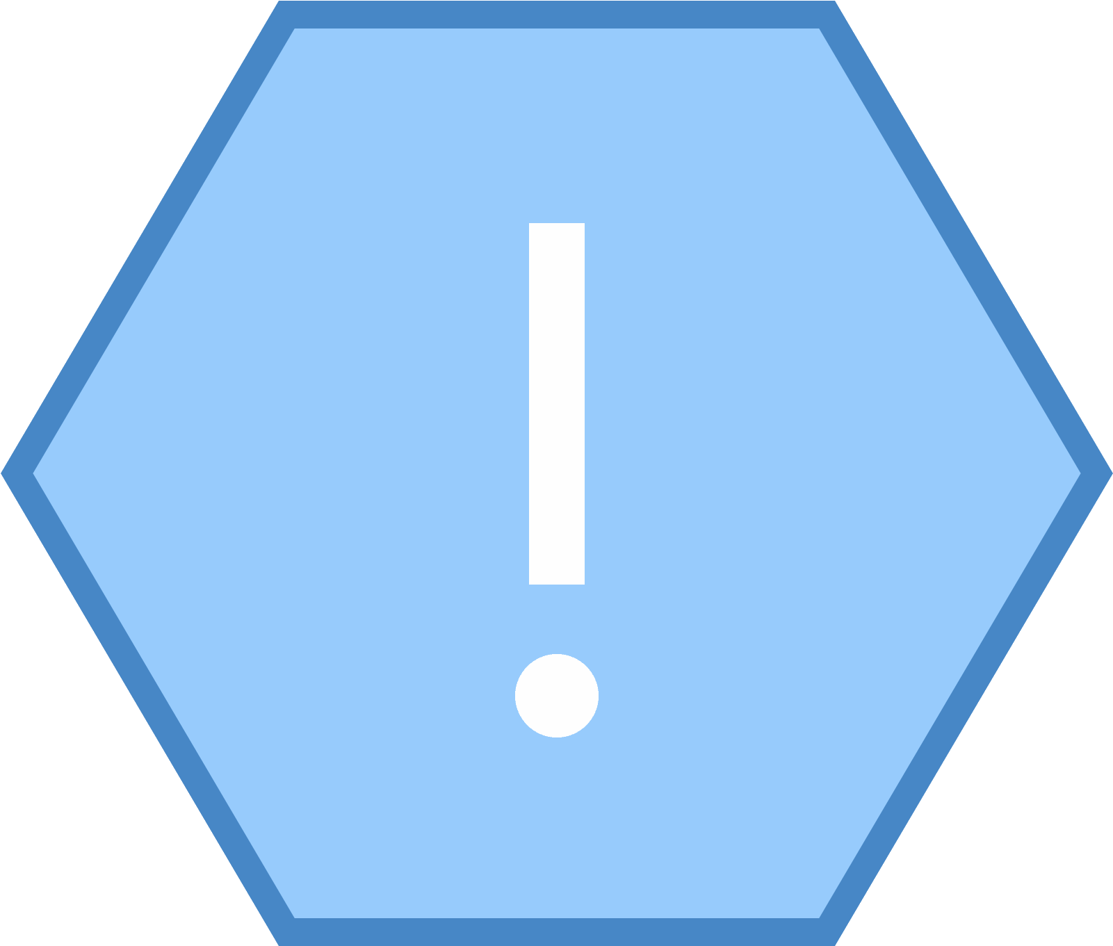 Blue Octagon Exclamation Mark Sign PNG Image